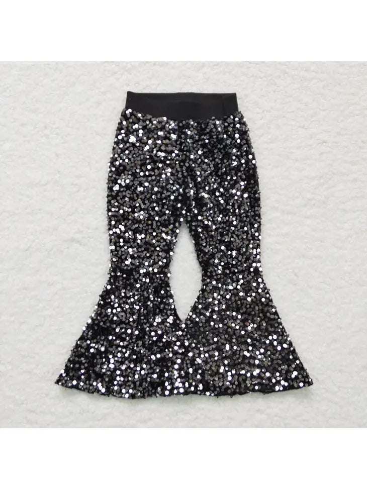 Sequin bell bottom pant