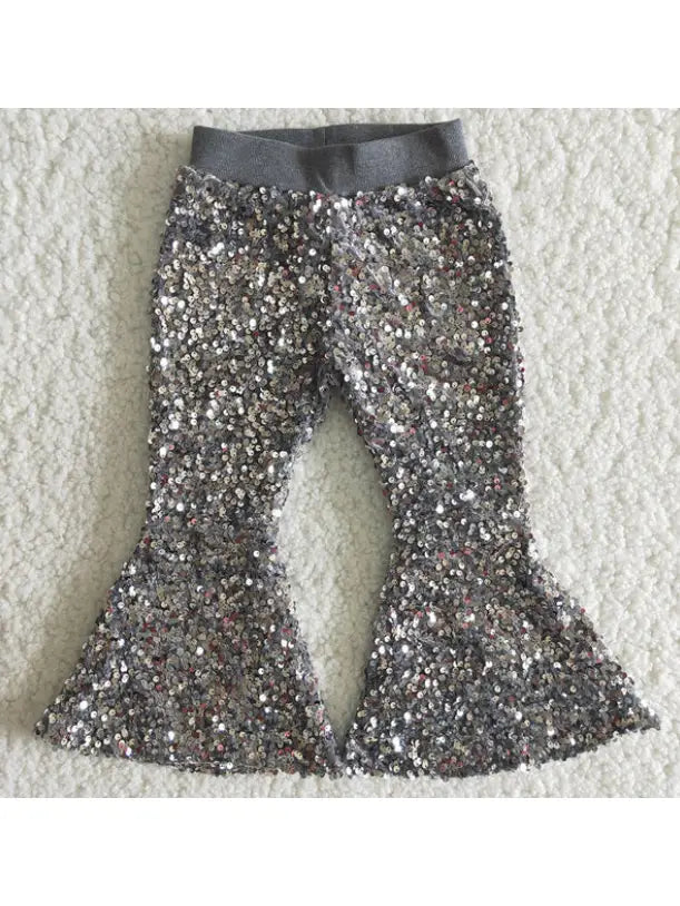 Sequin bell bottom pant