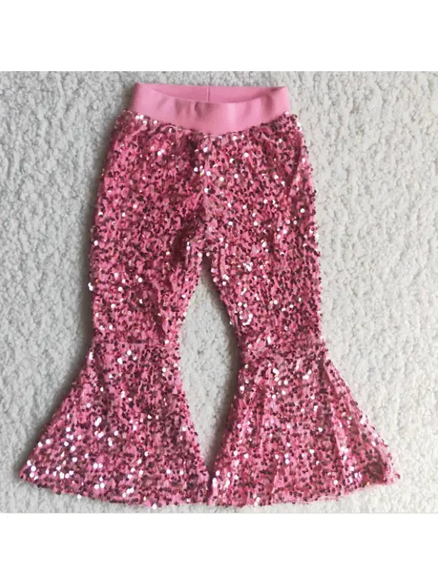 Sequin bell bottom pant