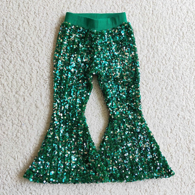 Sequin bell bottom pant