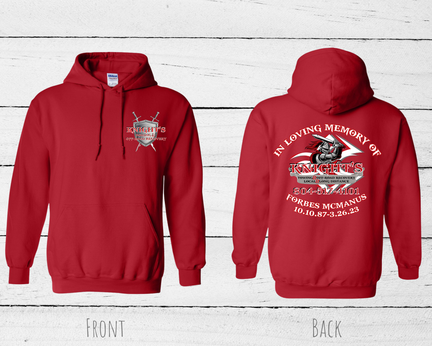 Knight's in memory of Forbes hoodie