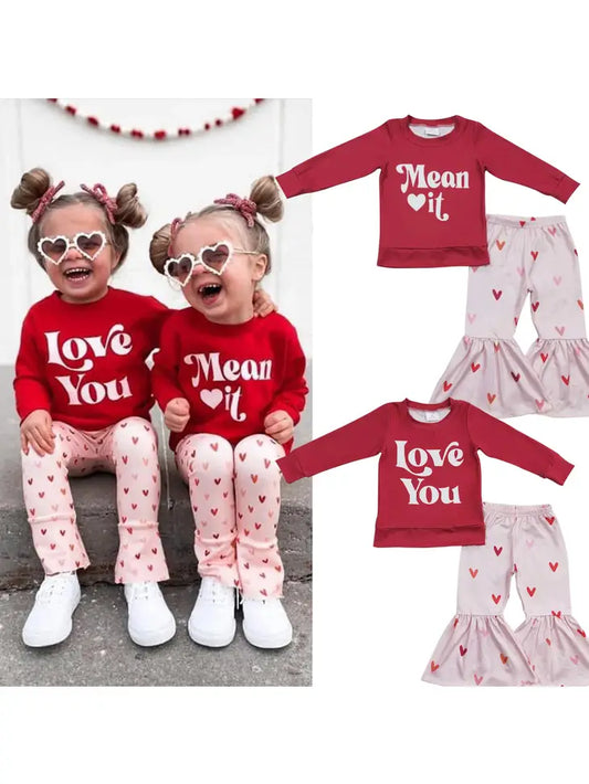 Sisters valentines bell bottom set