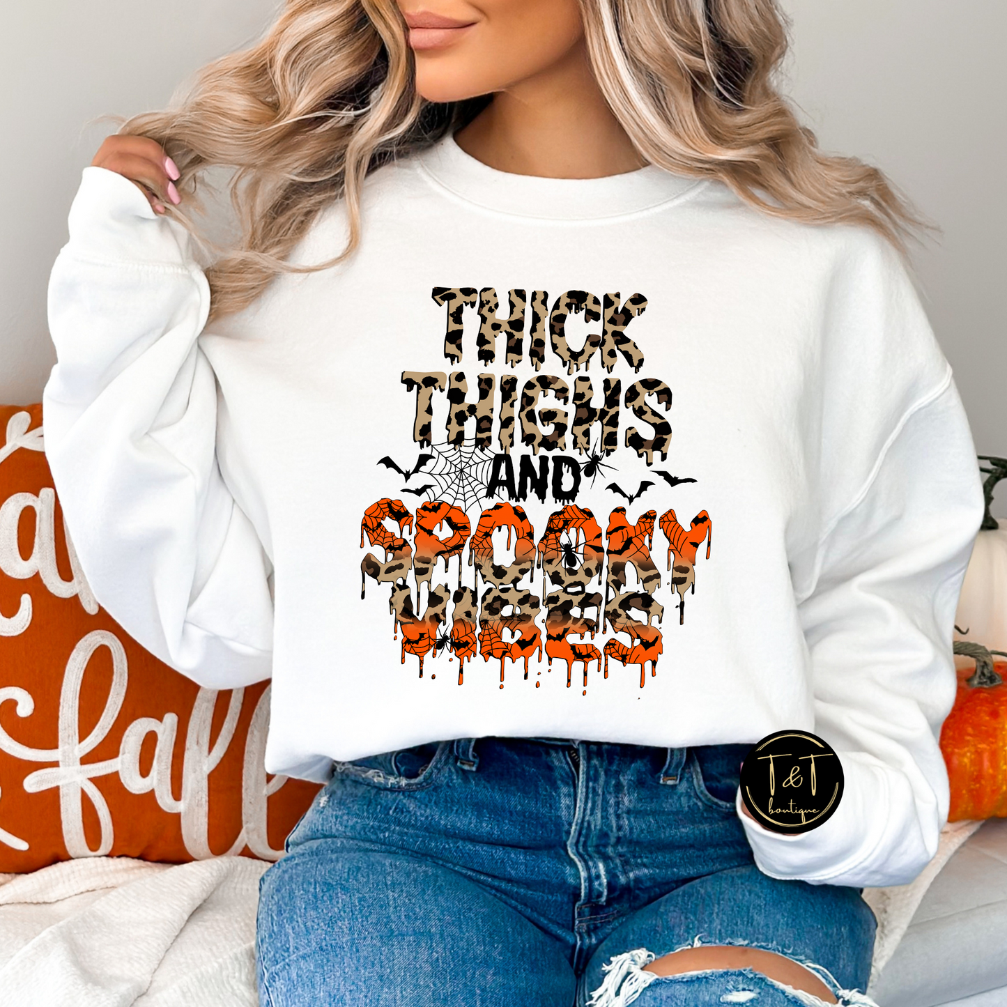 Thick thighs and spooky vibes sweater