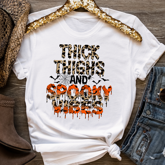 Thick thighs spooky vibes tee