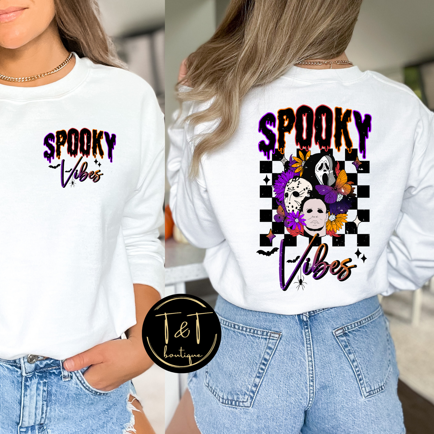 Spooky vibes horror sweater