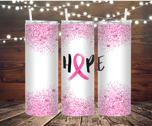 Pink hope tumbler