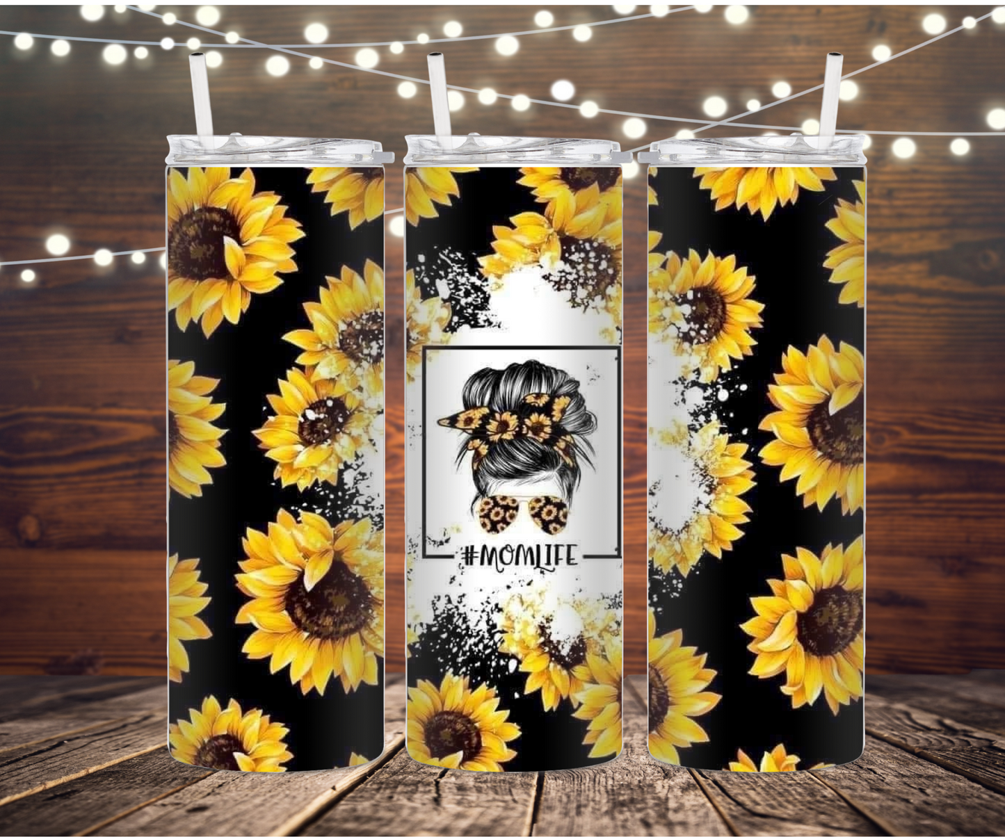 Mom life sunflower tumbler