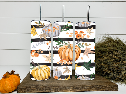 Striped pumpkin tumbler