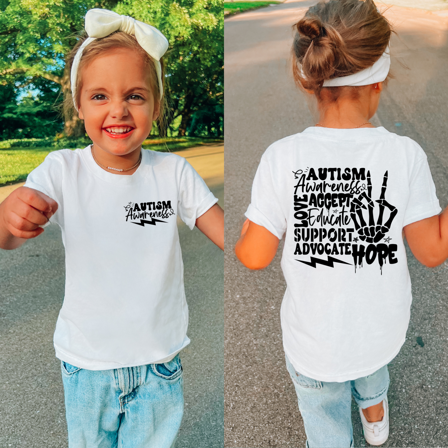 Autism awareness peace kids shirt